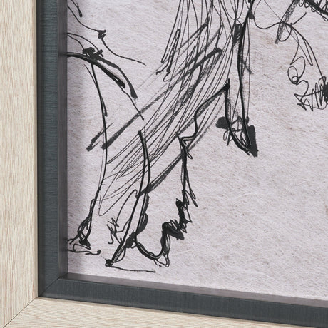 Pony Sketches I by Mercana Studio Hand-Embellished Framed Artwork Matted under Glass by Mercana at Eve Furniture