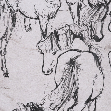 Pony Sketches I by Mercana Studio Hand-Embellished Framed Artwork Matted under Glass by Mercana at Eve Furniture