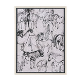 Pony Sketches I by Mercana Studio Hand-Embellished Framed Artwork Matted under Glass by Mercana at Eve Furniture