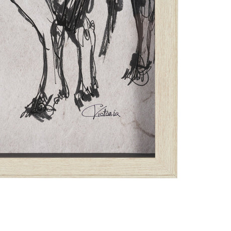 Pony Sketches II by Mercana Studio Hand-Embellished Framed Artwork Matted under Glass by Mercana at Eve Furniture