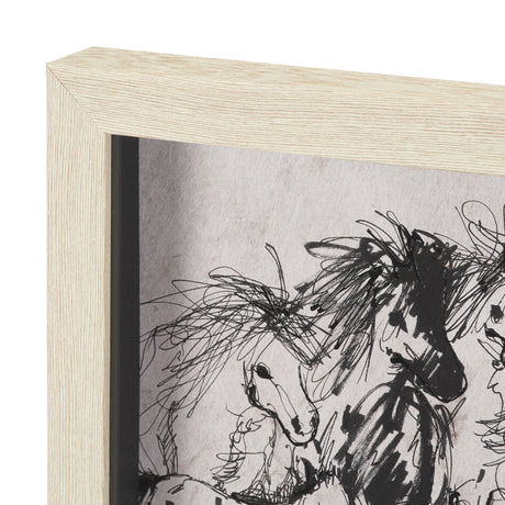 Pony Sketches II by Mercana Studio Hand-Embellished Framed Artwork Matted under Glass by Mercana at Eve Furniture