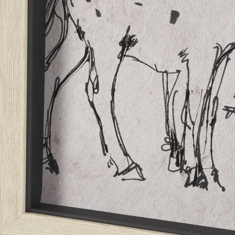Pony Sketches II by Mercana Studio Hand-Embellished Framed Artwork Matted under Glass by Mercana at Eve Furniture