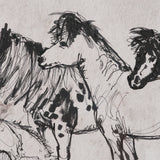 Pony Sketches II by Mercana Studio Hand-Embellished Framed Artwork Matted under Glass by Mercana at Eve Furniture