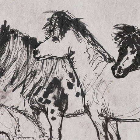 Pony Sketches II by Mercana Studio Hand-Embellished Framed Artwork Matted under Glass by Mercana at Eve Furniture
