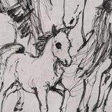 Pony Sketches II by Mercana Studio Hand-Embellished Framed Artwork Matted under Glass by Mercana at Eve Furniture