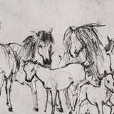 Pony Sketches II by Mercana Studio Hand-Embellished Framed Artwork Matted under Glass by Mercana at Eve Furniture