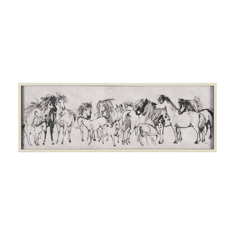 Pony Sketches II by Mercana Studio Hand-Embellished Framed Artwork Matted under Glass by Mercana at Eve Furniture