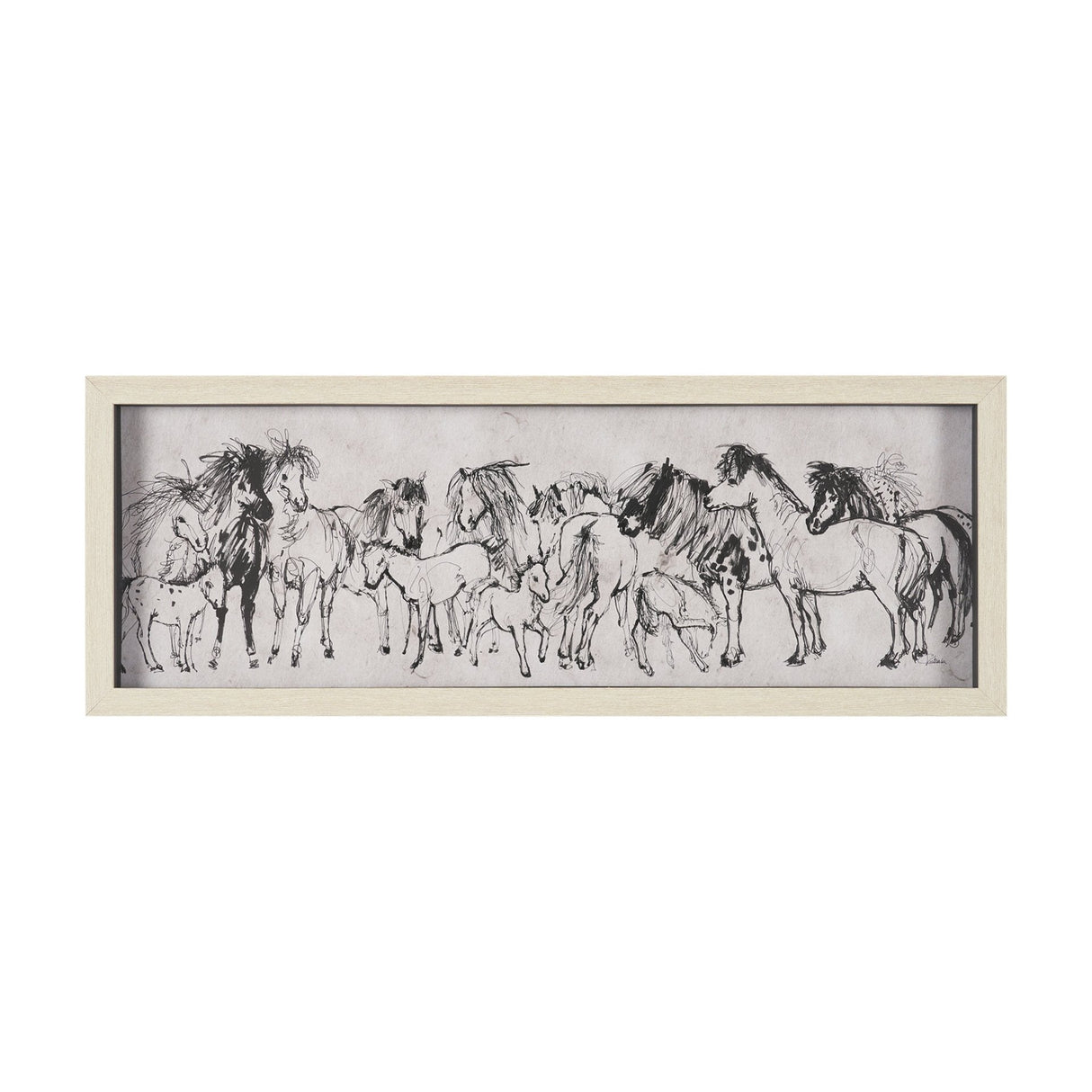 Pony Sketches II by Mercana Studio Hand-Embellished Framed Artwork Matted under Glass by Mercana at Eve Furniture