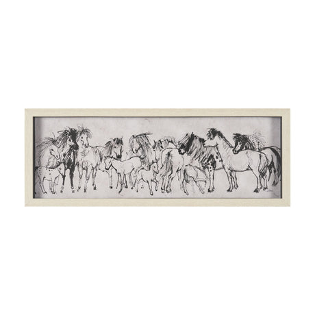 Pony Sketches II by Mercana Studio Hand-Embellished Framed Artwork Matted under Glass by Mercana at Eve Furniture