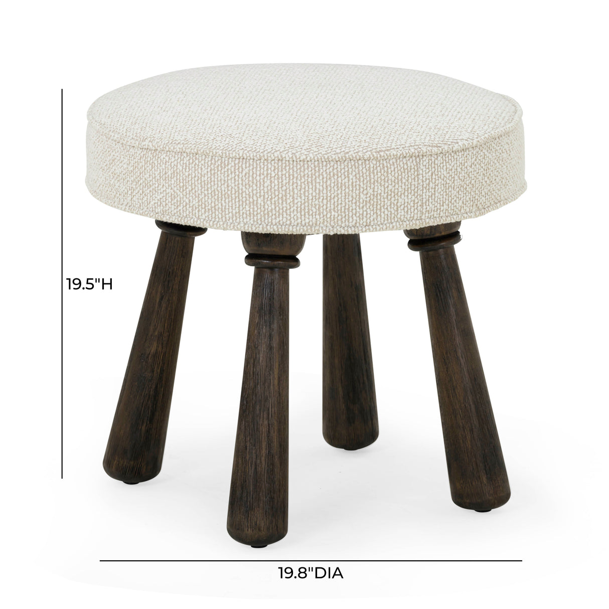 Pookie Boucle Stool by TOV Furniture at Eve Furniture
