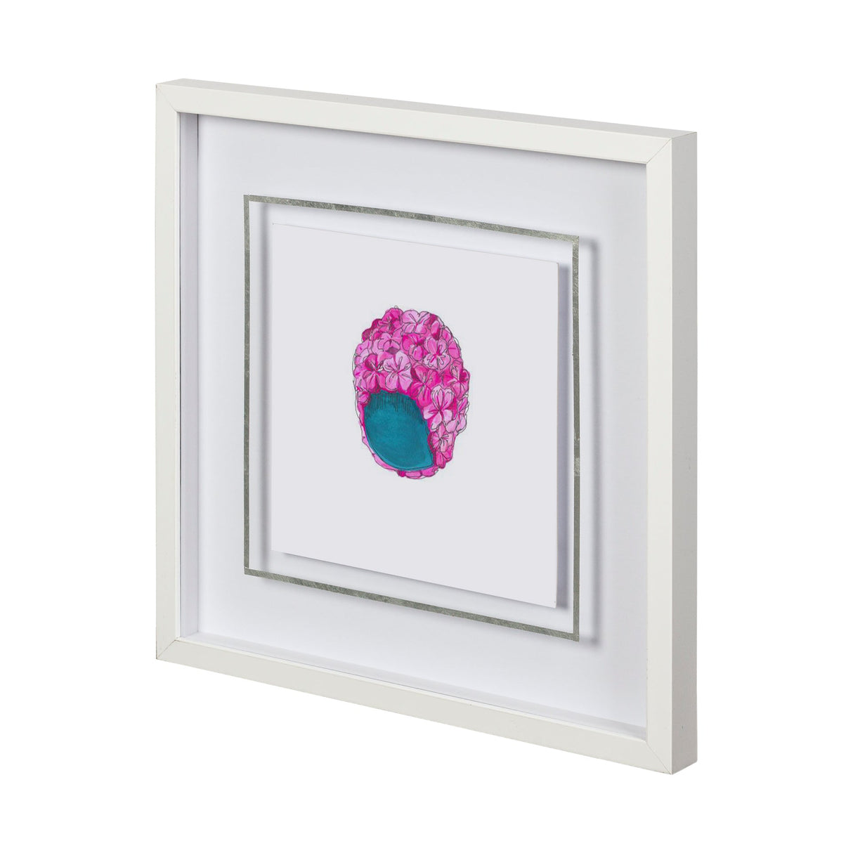 Poolside 3 by Jones a Hand Embellished Textured Framed Art Print Matted under Glass by Mercana at Eve Furniture