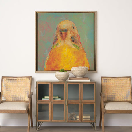 Pop Birds - Flit by Mercana Studio a Hand Embellished Textured Framed Art Print Matted under Glass by Mercana at Eve Furniture