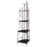 Poppy Cappuccino/Copper 4-Shelf Corner Bookcase by Coaster at Eve Furniture