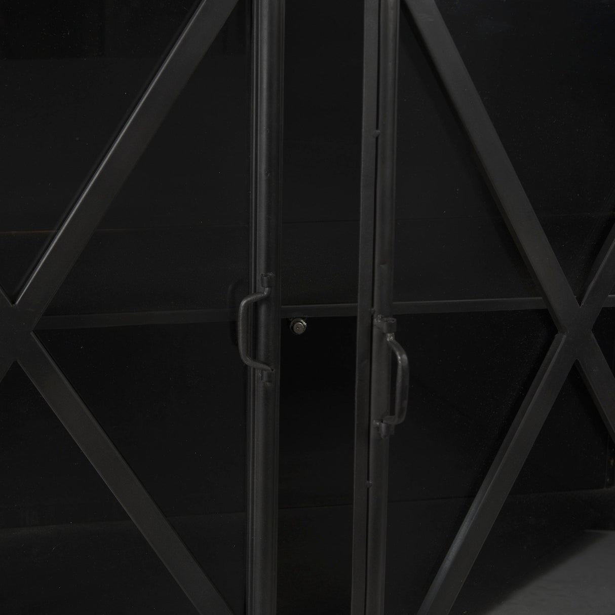 Poppy I 79x16 Black Metal With Glass Door Sideboard by Mercana at Eve Furniture