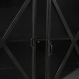 Poppy I 79x16 Black Metal With Glass Door Sideboard by Mercana at Eve Furniture