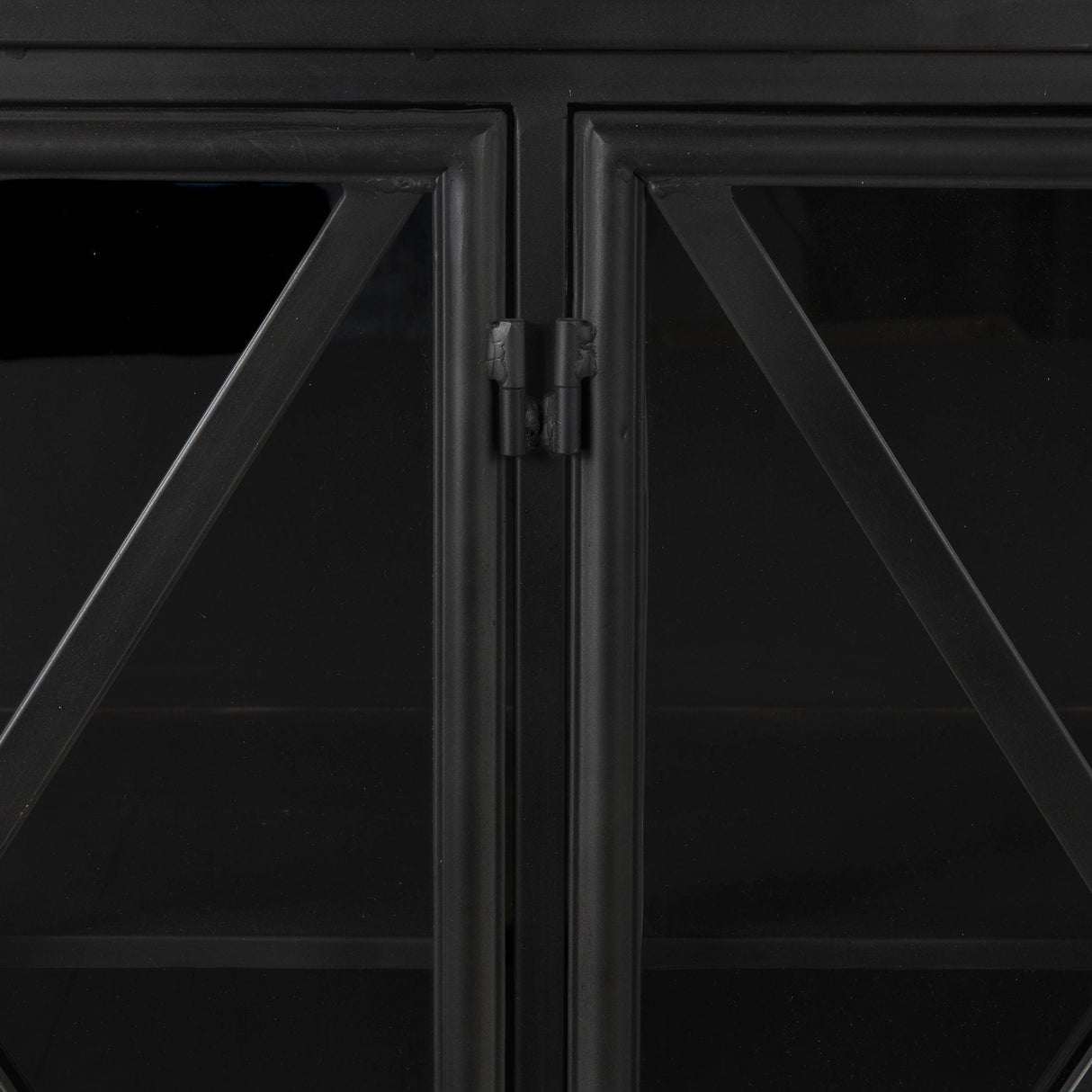 Poppy I 79x16 Black Metal With Glass Door Sideboard by Mercana at Eve Furniture
