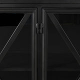 Poppy I 79x16 Black Metal With Glass Door Sideboard by Mercana at Eve Furniture