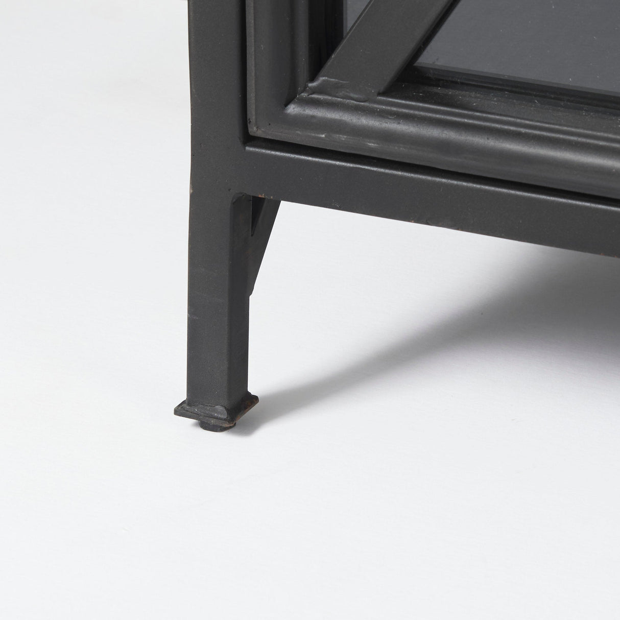 Poppy I 79x16 Black Metal With Glass Door Sideboard by Mercana at Eve Furniture