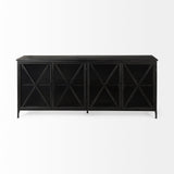 Poppy I Black Metal With Glass Door Sideboard by Mercana at Eve Furniture