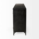 Poppy I Black Metal With Glass Door Sideboard by Mercana at Eve Furniture