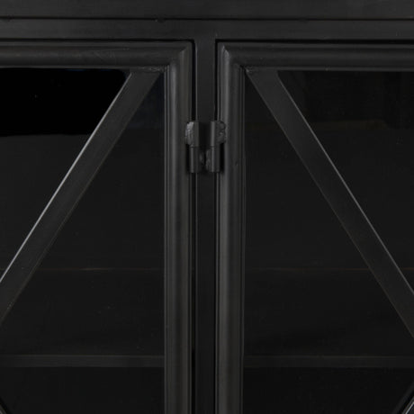 Poppy I Black Metal With Glass Door Sideboard by Mercana at Eve Furniture