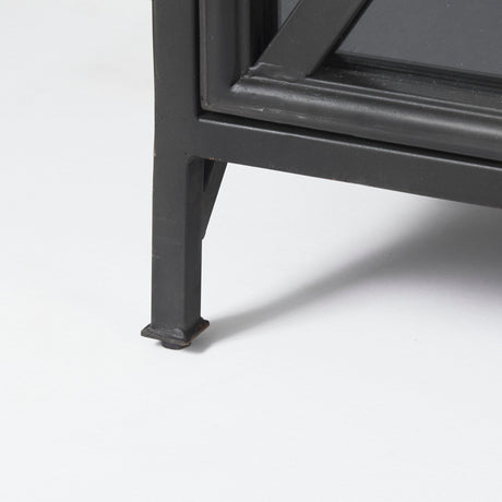 Poppy I Black Metal With Glass Door Sideboard by Mercana at Eve Furniture