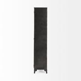 Poppy II Black Metal With Glass Door Display Cabinet by Mercana at Eve Furniture
