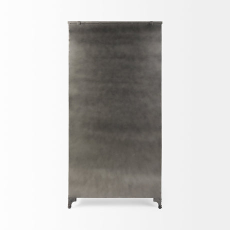 Poppy II Black Metal With Glass Door Display Cabinet by Mercana at Eve Furniture