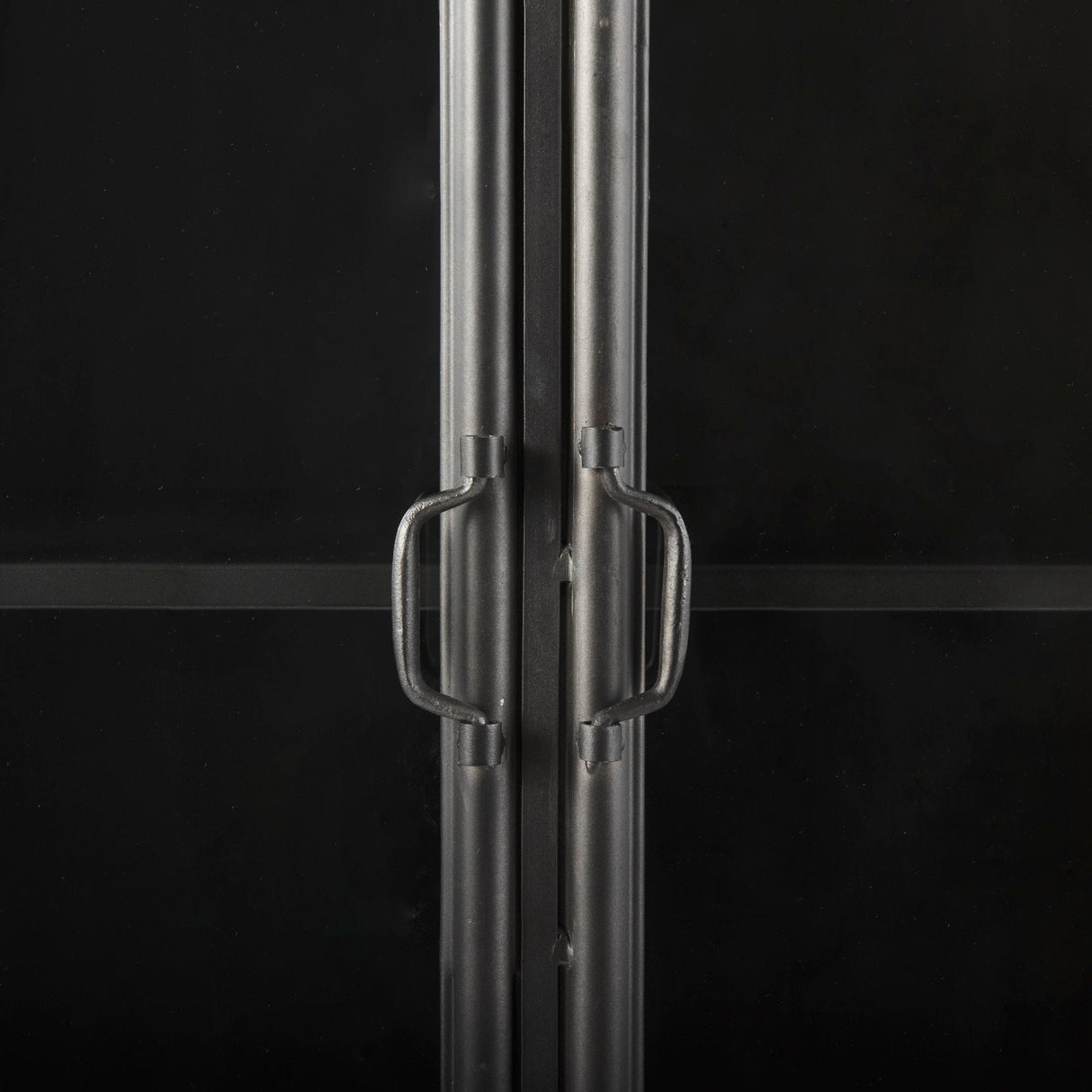 Poppy II Black Metal With Glass Door Display Cabinet by Mercana at Eve Furniture