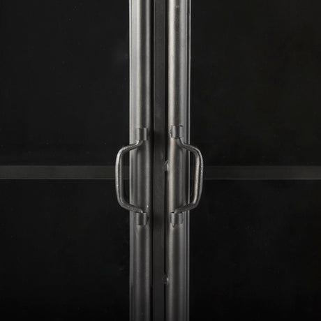 Poppy II Black Metal With Glass Door Display Cabinet by Mercana at Eve Furniture