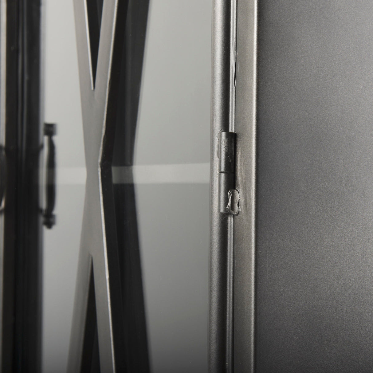 Poppy II Black Metal With Glass Door Display Cabinet by Mercana at Eve Furniture