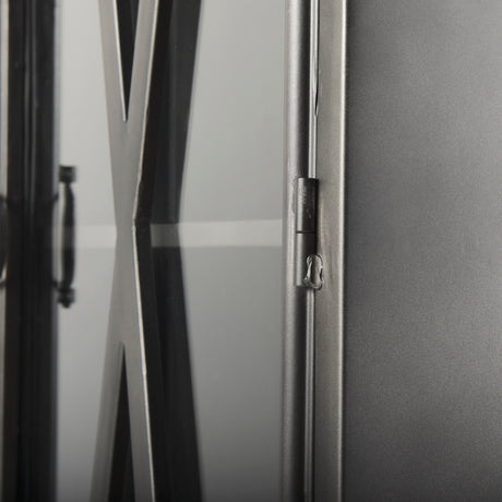 Poppy II Black Metal With Glass Door Display Cabinet by Mercana at Eve Furniture