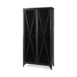 Poppy II Black Metal With Glass Door Display Cabinet by Mercana at Eve Furniture