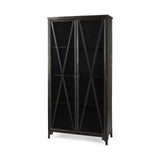 Poppy II Black Metal With Glass Door Display Cabinet by Mercana at Eve Furniture