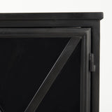 Poppy III 40L x 16W Black Metal With Glass Door Accent Cabinet by Mercana at Eve Furniture