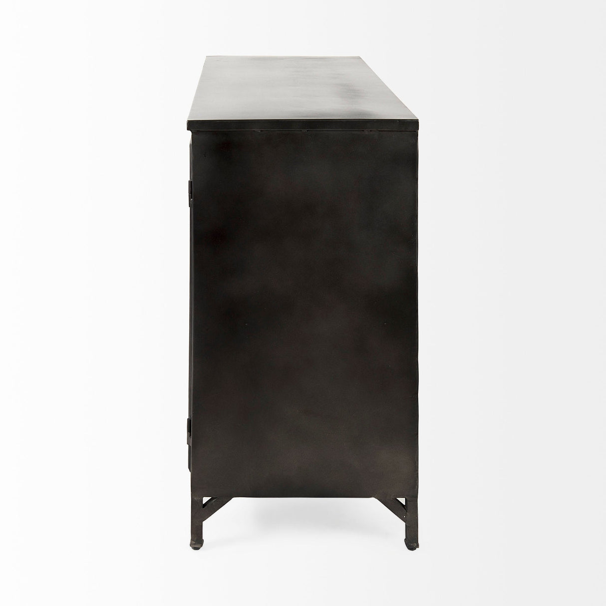 Poppy III Black Metal With Glass Door Accent Cabinet by Mercana at Eve Furniture