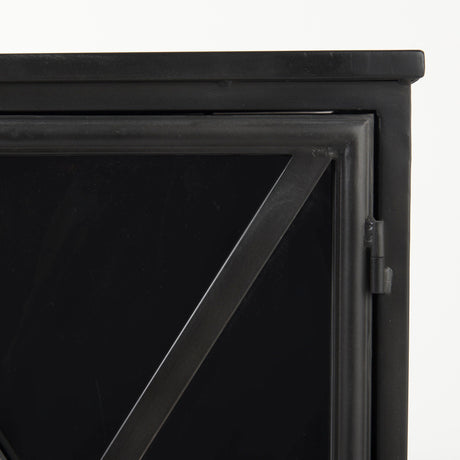 Poppy III Black Metal With Glass Door Accent Cabinet by Mercana at Eve Furniture