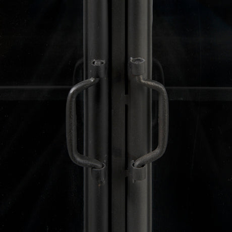 Poppy III Black Metal With Glass Door Accent Cabinet by Mercana at Eve Furniture