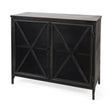 Poppy III Black Metal With Glass Door Accent Cabinet by Mercana at Eve Furniture