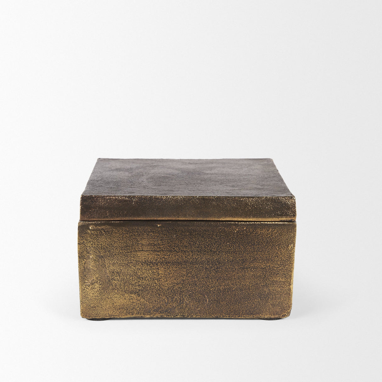 Porschia Large Antiqued Gold Metal Decorative Box by Mercana at Eve Furniture