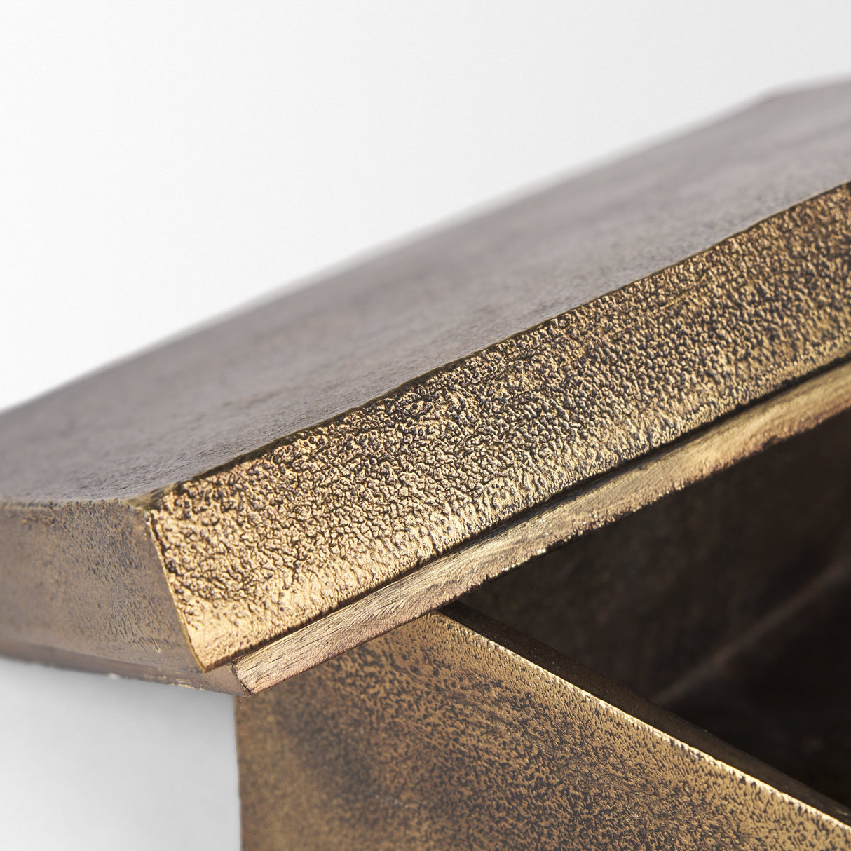 Porschia Large Antiqued Gold Metal Decorative Box by Mercana at Eve Furniture