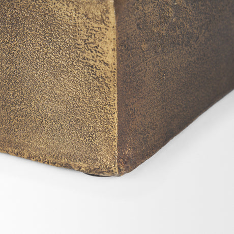 Porschia Large Antiqued Gold Metal Decorative Box by Mercana at Eve Furniture
