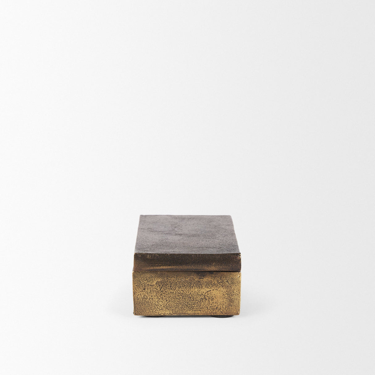 Porschia Small Antiqued Gold Metal Decorative Box by Mercana at Eve Furniture