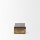 Porschia Small Antiqued Gold Metal Decorative Box by Mercana at Eve Furniture