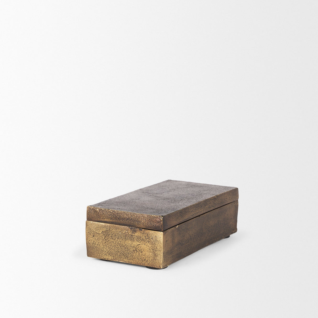 Porschia Small Antiqued Gold Metal Decorative Box by Mercana at Eve Furniture