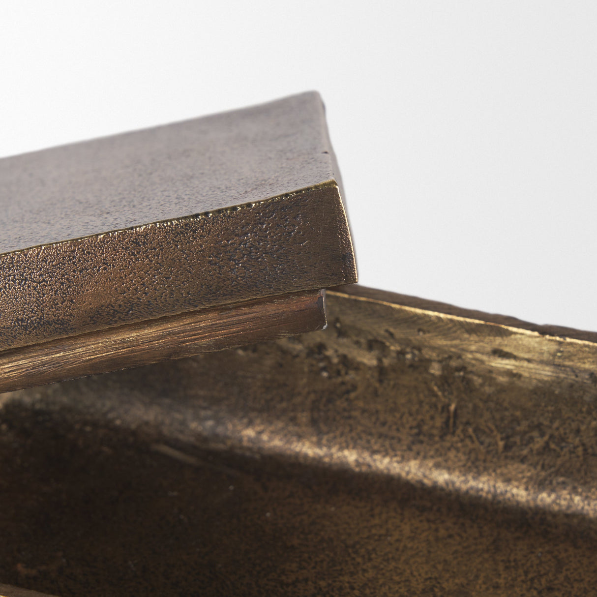 Porschia Small Antiqued Gold Metal Decorative Box by Mercana at Eve Furniture