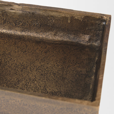 Porschia Small Antiqued Gold Metal Decorative Box by Mercana at Eve Furniture