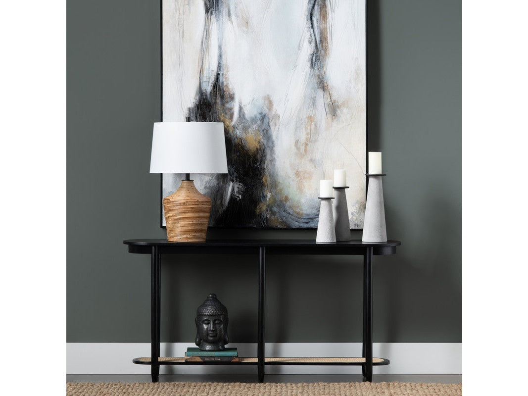 Port Royal Black/Tan Console Table by Crestview at Eve Furniture