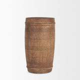 Porta Small Medium Brown Reclaimed Wooden Pot by Mercana at Eve Furniture
