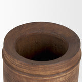 Porta Small Medium Brown Reclaimed Wooden Pot by Mercana at Eve Furniture